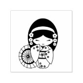 Japans meisje met hoge bloeddruk in Kimono Zelfinktende Stempel (Design)