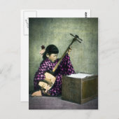 Japans meisje Musicien Shamisen  Briefkaart (Voorkant / Achterkant)