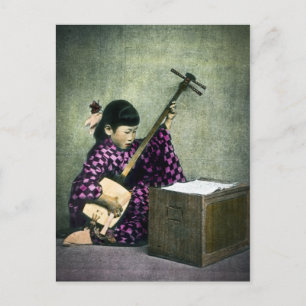 Japans meisje Musicien Shamisen  Briefkaart
