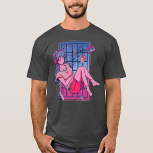 Japans meisje Muziek Anime Manga Grafische Kunst J T-shirt