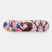 Japans meisje onder de naam Cherry Blossom Persoonlijk Skateboard (Horizontaal)