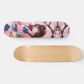 Japans meisje onder de naam Cherry Blossom Persoonlijk Skateboard (Horizontaal)