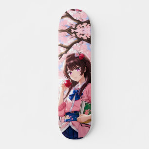 Japans meisje onder de naam Cherry Blossom Persoonlijk Skateboard