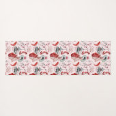 Japans Meisje Pagoda Koi Rood Roze Yogamat (Achterkant (horizontaal))