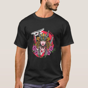 Japans meisje Samurai Fighter Sinobi Ninja Martial T-shirt