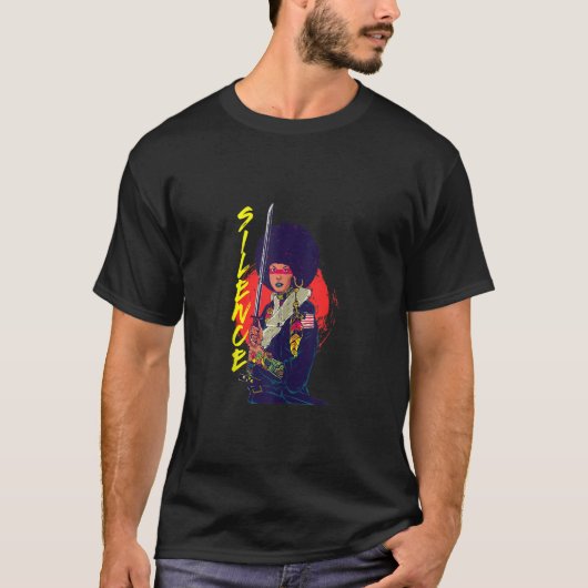 Japans meisje Samurai Sinobi Silence Ninja Martial T-shirt (Voorkant)