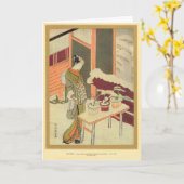 Japans meisje, thuis 17de eeuw kaart (Gele Bloem)