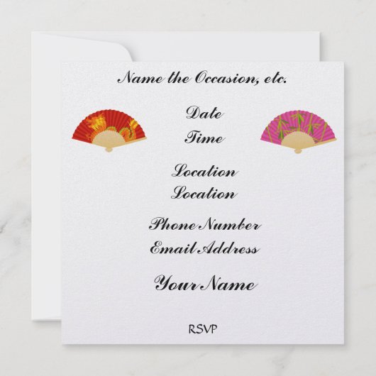 japans meisje UITNODIGING (Achterkant)