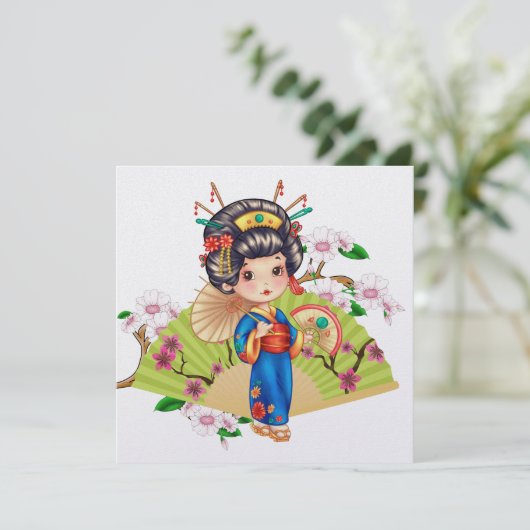  japans meisje UITNODIGING (Staand voorkant)