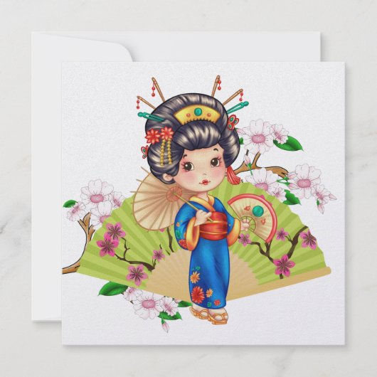 japans meisje UITNODIGING (Voorkant)