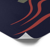 Japans Mid Eeuw Moon Wave Modern Minimalistisch Poster (Hoek)