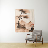 Japans minimalistisch kustlandschap wandkleed (In situ)
