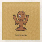 Japans Modder Zombie Dorotabo: Cartoon Yokai Glazen Onderzetter (Voorkant)