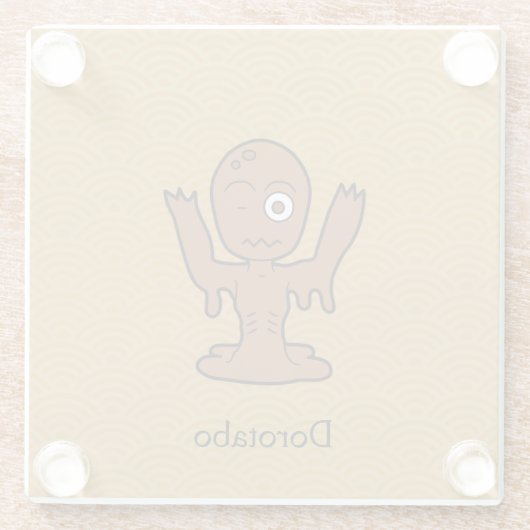 Japans Modder Zombie Dorotabo: Cartoon Yokai Glazen Onderzetter (Achterkant)