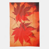 Japans modelblad verlaat herfst sinaasappel theedoek (Verticaal)