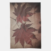 Japans modelboombladeren en script herfst theedoek (Verticaal)