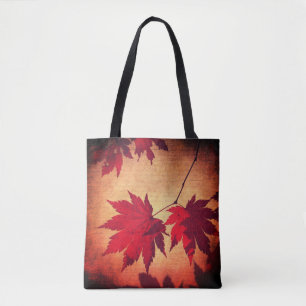 Japans modelboombladeren en script herfst tote bag