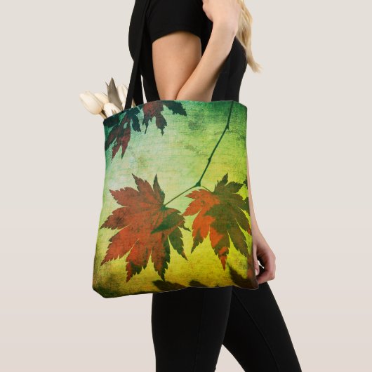 Japans modelboombladeren en script herfst tote bag (Dichtbij)