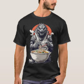 Japans Monster Kaiju Eating Ramen T-shirt (Voorkant)