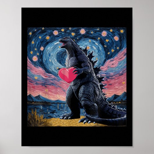 Japans Monster Kaiju Valentijnse Hart St Poster (Voorkant)