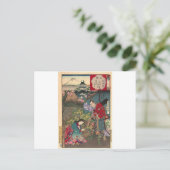 Japans mooie Geisha Samurai Art Briefkaart (Staand voorkant)