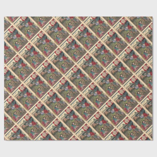 Japans mooie Geisha Samurai Art Cadeaupapier (Vlak)