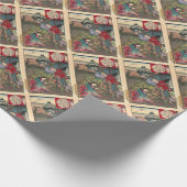 Japans mooie Geisha Samurai Art Cadeaupapier (Hoek)