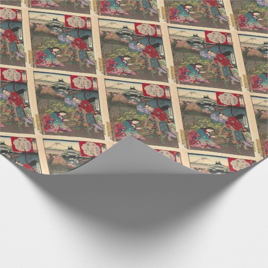 Japans mooie Geisha Samurai Art Cadeaupapier (Hoek)