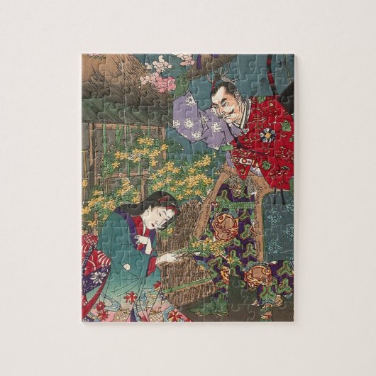 Japans mooie Geisha Samurai Art Legpuzzel (Verticaal)