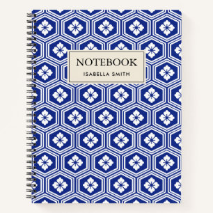 Japans motief Kikko Blauw en wit Notitieboek