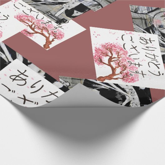 Japans motief omslagpapier cadeaupapier (Hoek)