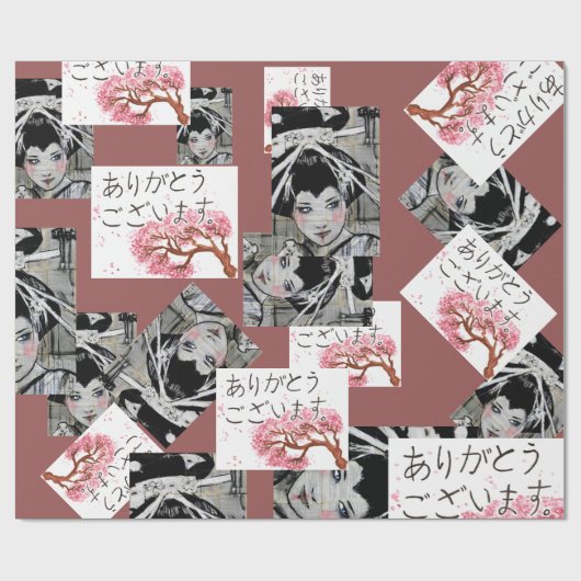 Japans motief omslagpapier cadeaupapier (Vlak)