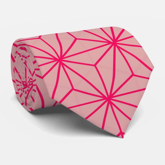 Japans motief Roze Stropdas (Opgerold)