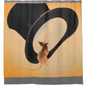 JAPANS MOUSE EN TOP HAT Shower Curtain Douchegordijn (Voorkant)