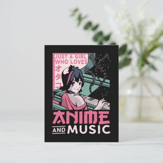 Japans muzikant van Anime Briefkaart (Staand voorkant)