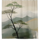 Japans Mystic Peaks Wall Art Print Douchegordijn (Voorkant)