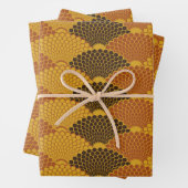 Japans naadloos japanespatroon (goudvormig) met re inpakpapier vel (In situ)