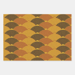 Japans naadloos japanespatroon (goudvormig) met re inpakpapier vel