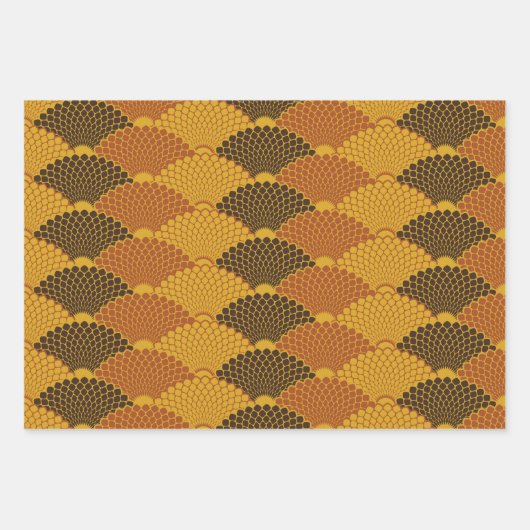 Japans naadloos japanespatroon (goudvormig) met re inpakpapier vel (Voorkant)