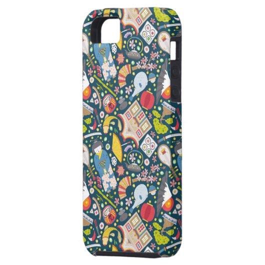 Japans naadloos patroon Case-Mate iPhone case (Achterkant Links)