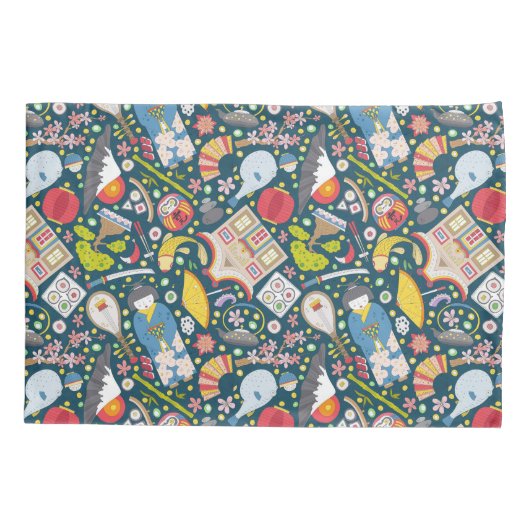 Japans naadloos patroon kussensloop (Achterkant-Links)