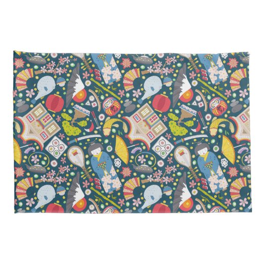 Japans naadloos patroon kussensloop (Achterkant-Rechts)