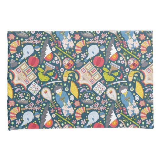 Japans naadloos patroon kussensloop (Voorkant-Rechts)