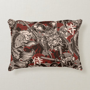 japans naadloos patroon met katana swor accent kussen