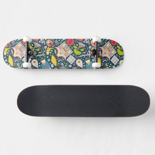 Japans naadloos patroon persoonlijk skateboard (Horizontaal)