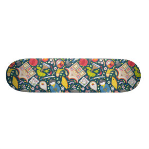 Japans naadloos patroon persoonlijk skateboard