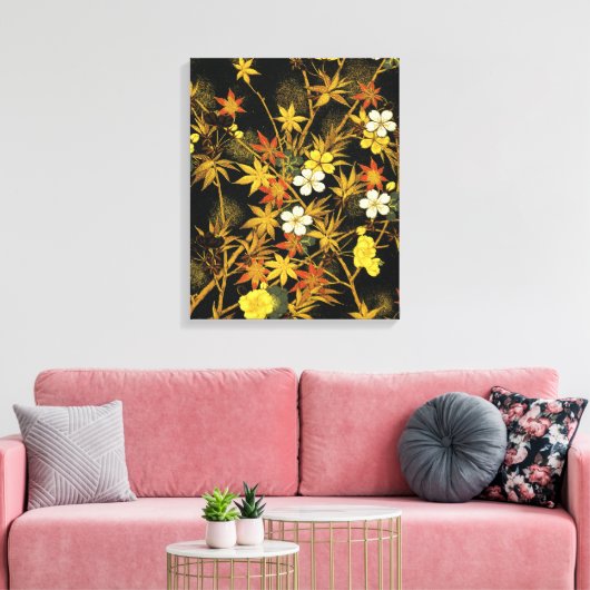 Japans najaar laat Antiek rijke klassieke kunst ac Canvas Afdruk (Insitu (Woonkamer))