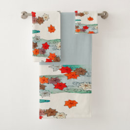Japans najaar verlaat traditioneel patroon Bad Handdoek
