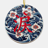 Japans Nami (Wave) keramisch Ornament (Voorkant)
