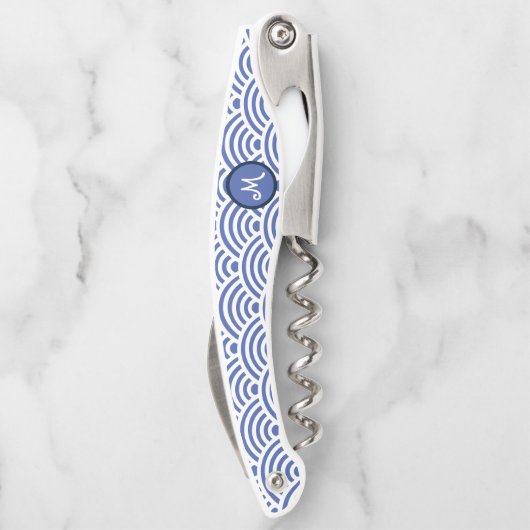 Japans Nami Wave Patroon en Monogram Kurkentrekker (Achterkant)